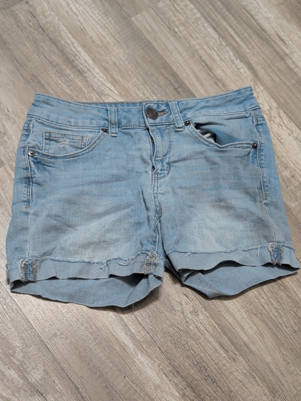 SO Light Blue Distressed Denim Shorts